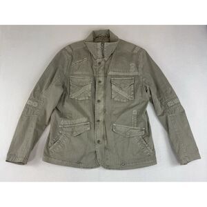 BKE Men's Hudson Jacket‎ Large Slim Fit Washed Gray Motorcycle Full Zip
